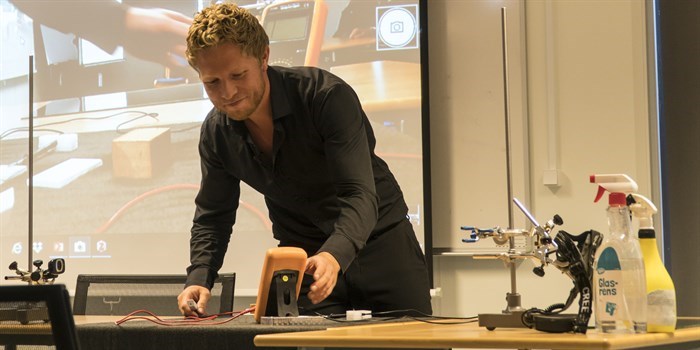 Dennis Valbjørn Christensen at his defense of the PhD thesis